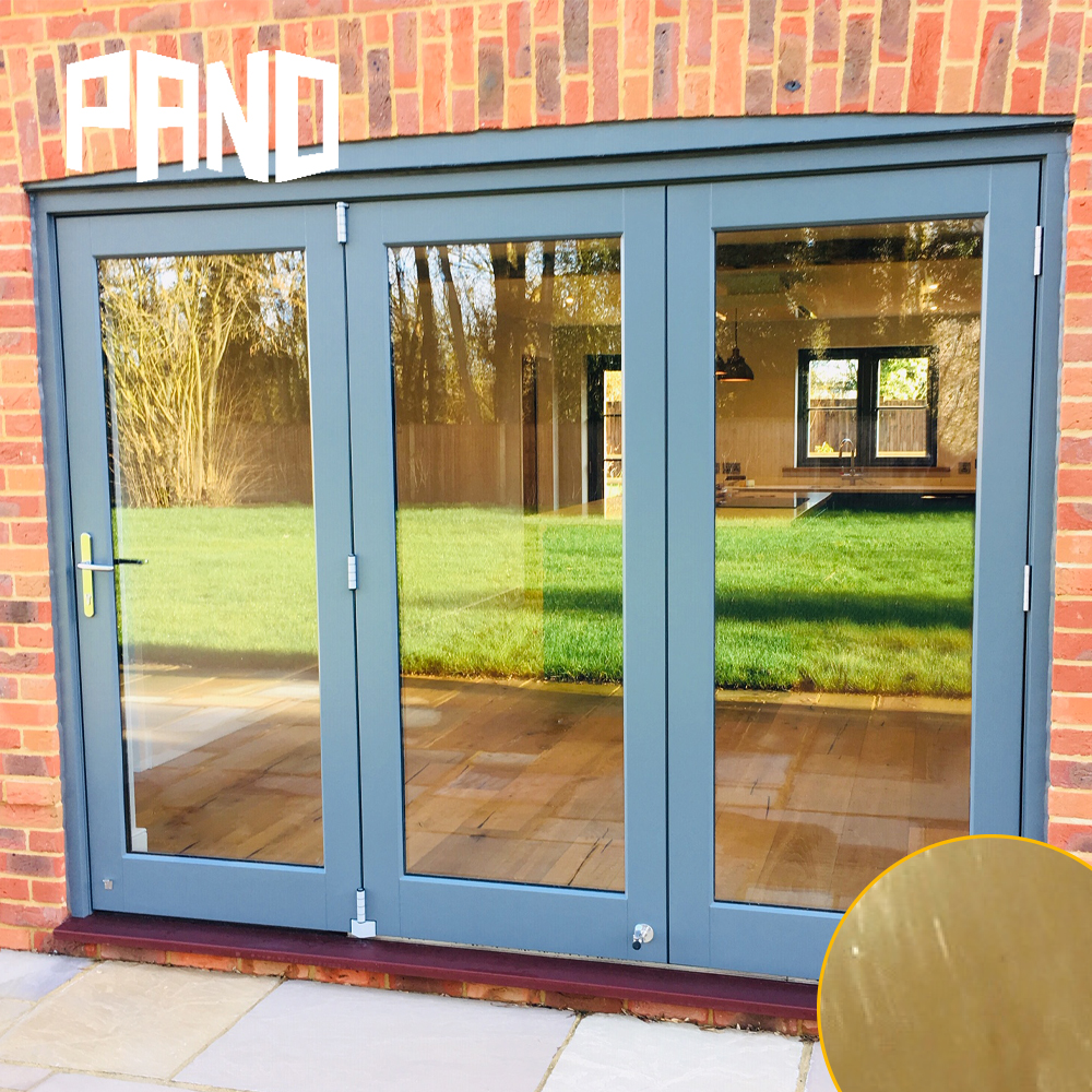 PANO 3 Door 1 Way Bifold Door Kit (Bottom Rolling) 1.8m T Track - Gold